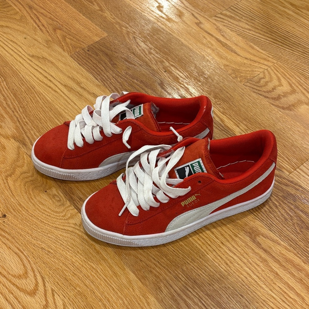 Puma Suede Kids Vibrant Red Sneakers